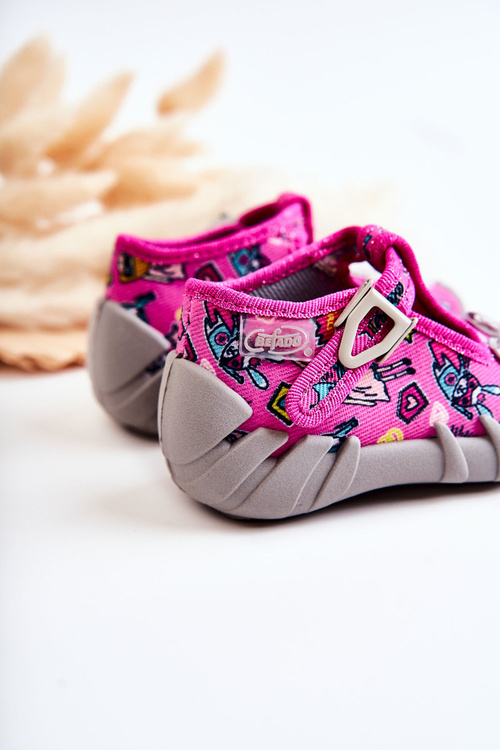 Befado Supergirl Papcia topánky s lukom 110p457 Pink-Gray