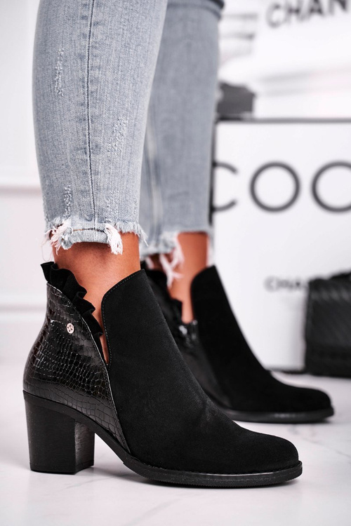 Dámske kožené topánky na Post Maciejka Black 04833-01