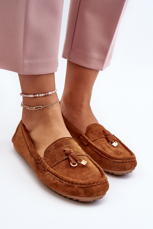 Dámské Zamszové Klasické Mokasíny Camel Ontala