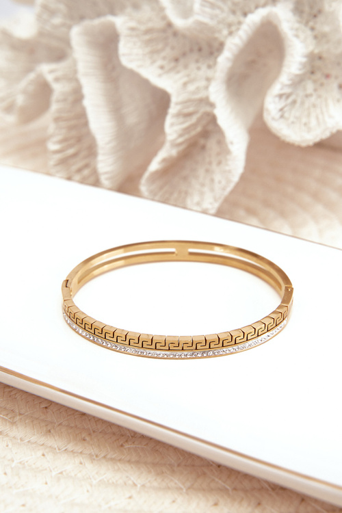 Dámsky náramok s kubickým zirkónom nerezová oceľ zlatá