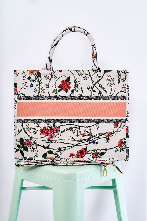 Velká Klasická Peněženka V Tisk Bílá a oranžová Micola