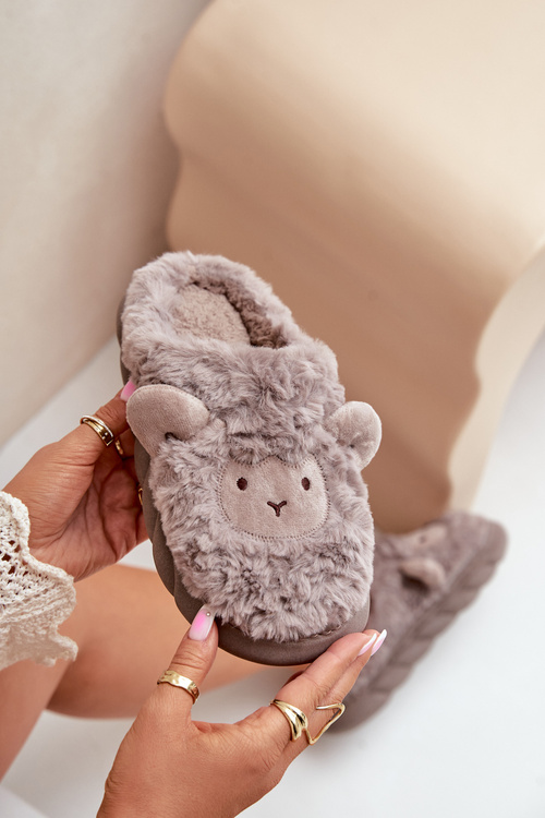 Dámske kožušinové papuče s motívom ovce tmavo béžové Phaeia