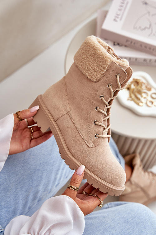 Dámske podšité pracovné topánky so zipsom béžové Mivael