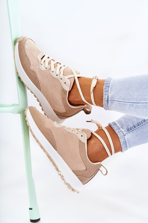 Dámske semišové športové topánky Beige Nayla