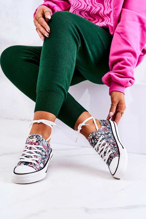 Nízke tenisky so zelenými kvetmi Desiree