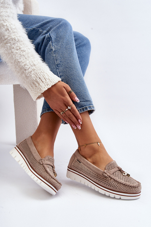 Dámske modré vyrezané mokasíny Twista