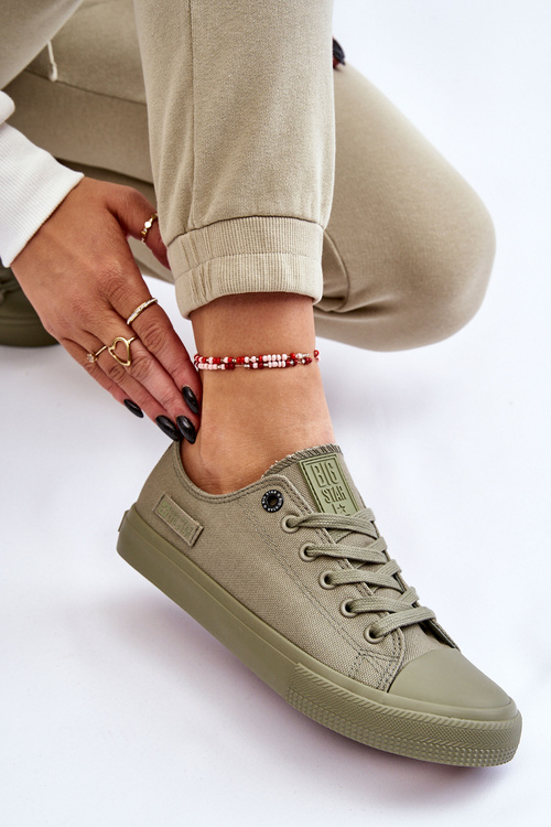 Dámska klasická nízka veľká hviezda LL274028 Zelené tenisky