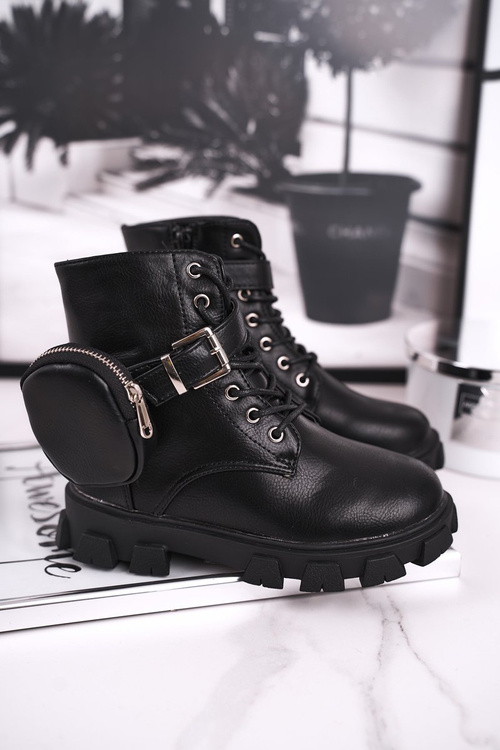 Čierne Twinek únosné topánky s obličkovou kabelkou