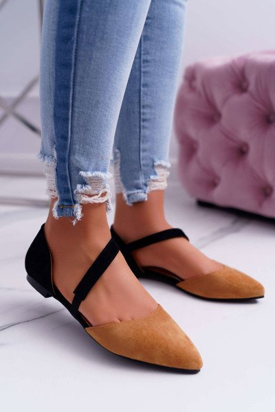 Lu Boo baleríny semišové Camel Carana