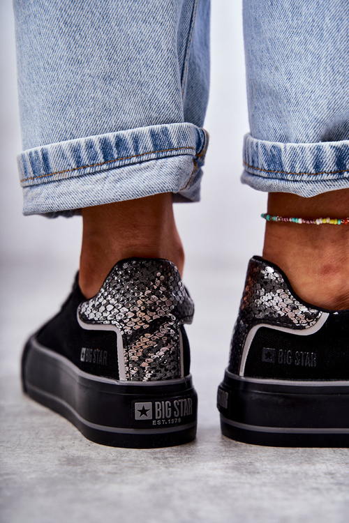 Dámské Materiál Sneakers Big Star KK274036 Černá