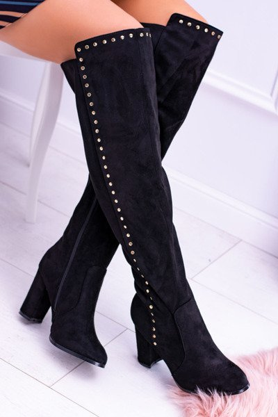 Čierne semišové topánky portoso mušketieri