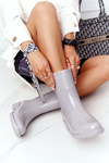 Lesklé galoshes šedých daždivých topánok jodhpur