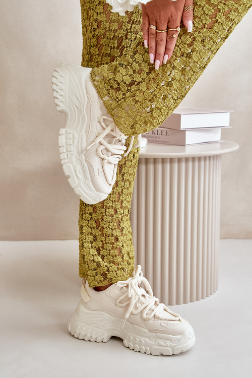 Dámské tenisky na masivní podešvi světle béžové Nevela