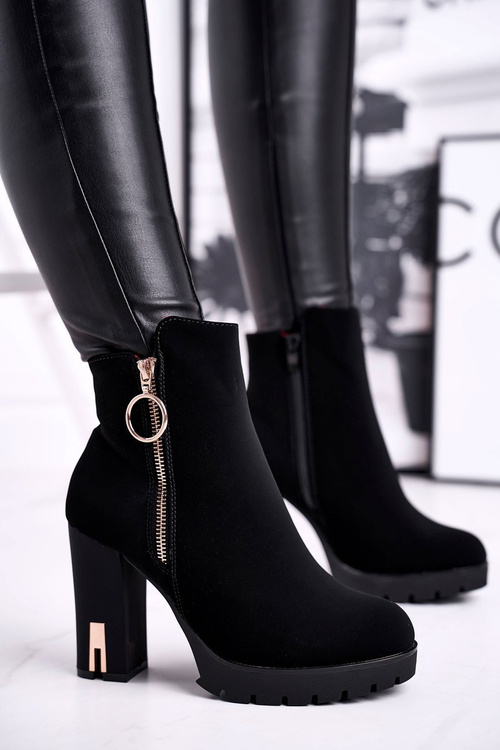 Dámské Kotníkové Boty na podpatku Černé Yris