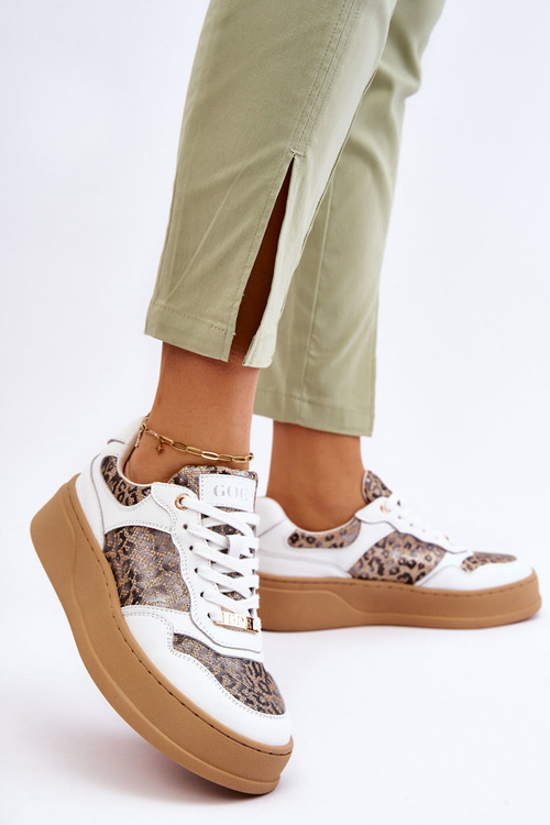 Dámská pohodlná sportovní obuv GOE LL2N4052 Bílo-béžová