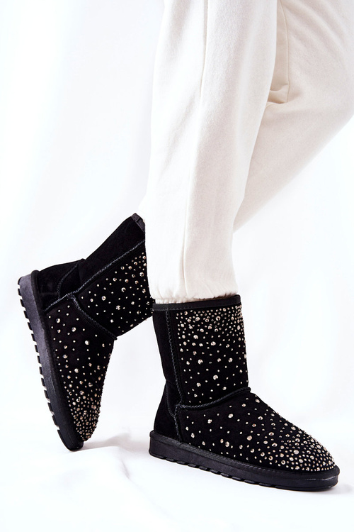 Snehovéflocks izolované čiernymi kamienkami mariella