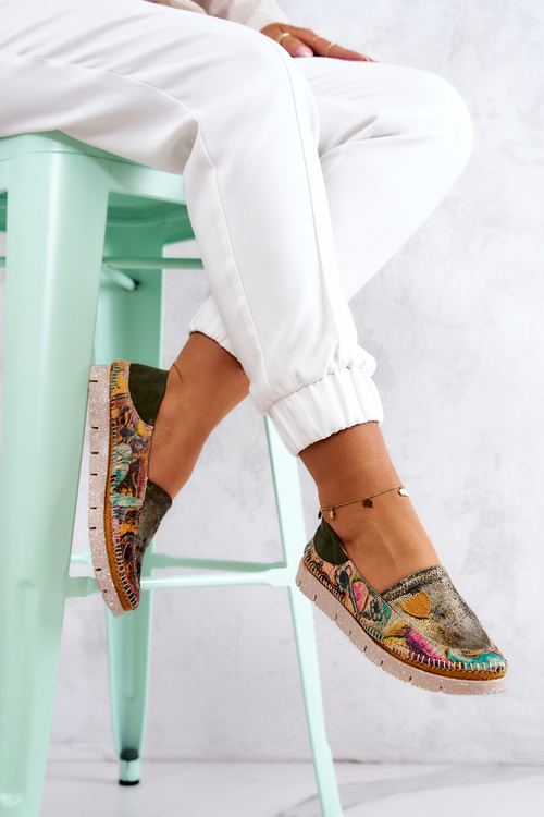 Dámske kožené matiejka mokasíny 05434-09 zelená