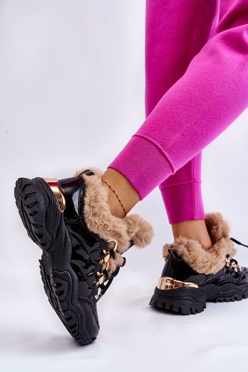 Dámské zateplené sportovní boty Šněrovací cerné Kerberos