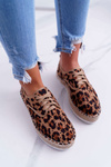 Dámské Espadrilky šněrovala Semišové Leopard MyShoes