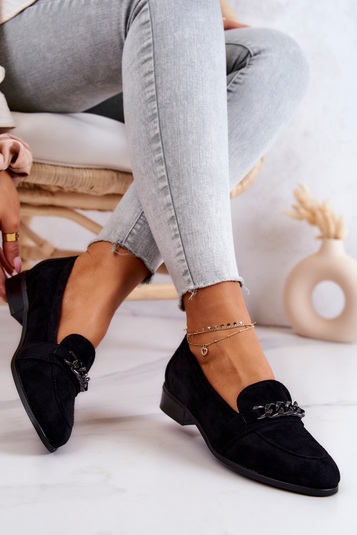 Semišové mokasínové topánky čierne yasmin