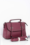 Torebka Damska Listonoszka Kuferek Dżety Bordowa