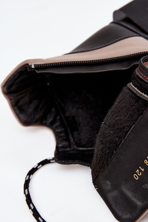 Kožené dámske platformové čižmy s podšívkou Artiker 55C0884 Béžové