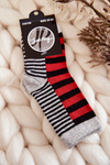 Dětské klasické ponožky s pruhy a pruhy Červené