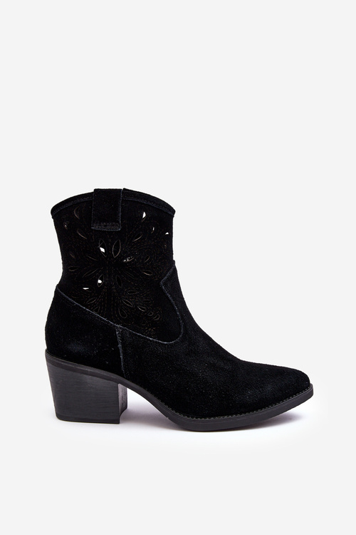 Semišové topánky Openwork D&A SN622-20 Čierna