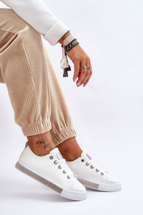 Dámské nízké tenisky bílo-stříbrná Demira