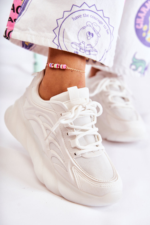 Módní dámské sportovní boty tenisky bílé Sollero