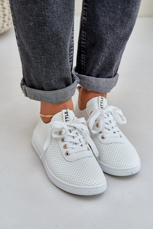 Dámské Ažurové Šněrovací Tenisky Světle Béžové Carinel