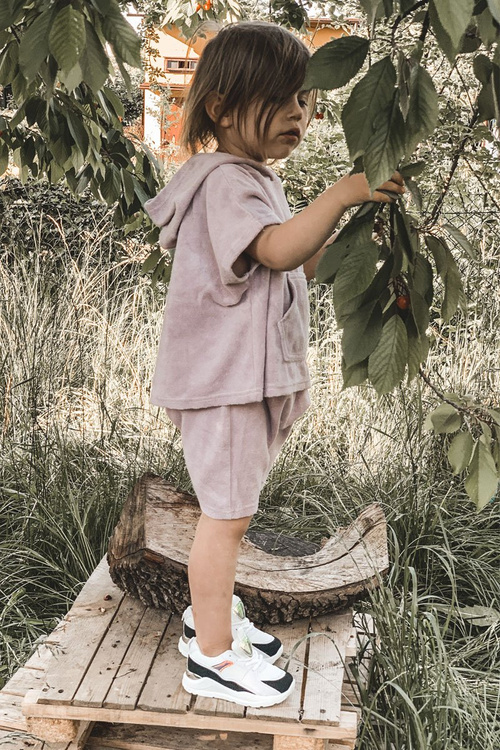 Detské športové topánky tenisky čierna a fialová hra