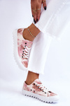 Módne nízko veľké hviezdy LL274044 Pink-Beige tenisky