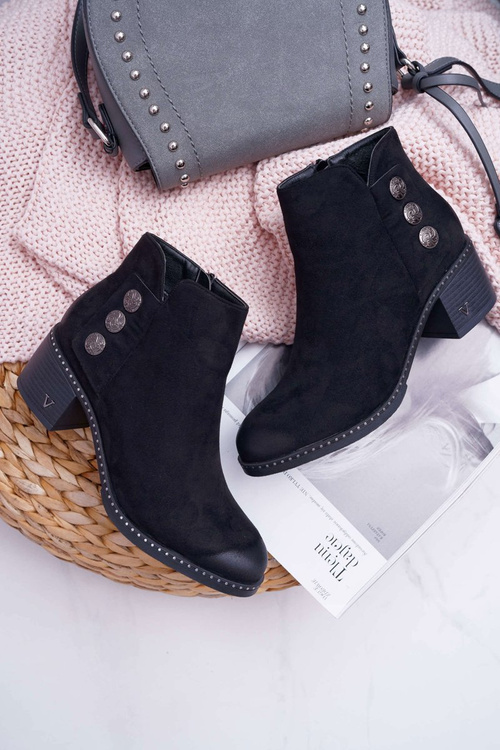 Dámské Kotníkové Boty Na Podpatku Černé Tristram