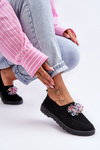 Dámské Slip-on Tenisky s Kameny Černá Simple
