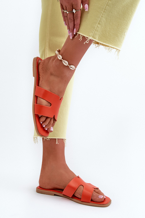 Dámské ploché klínky s výřezy oranžové Fiviama