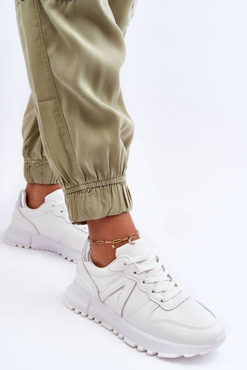 Dámska kožená topánka z bieleho kabama