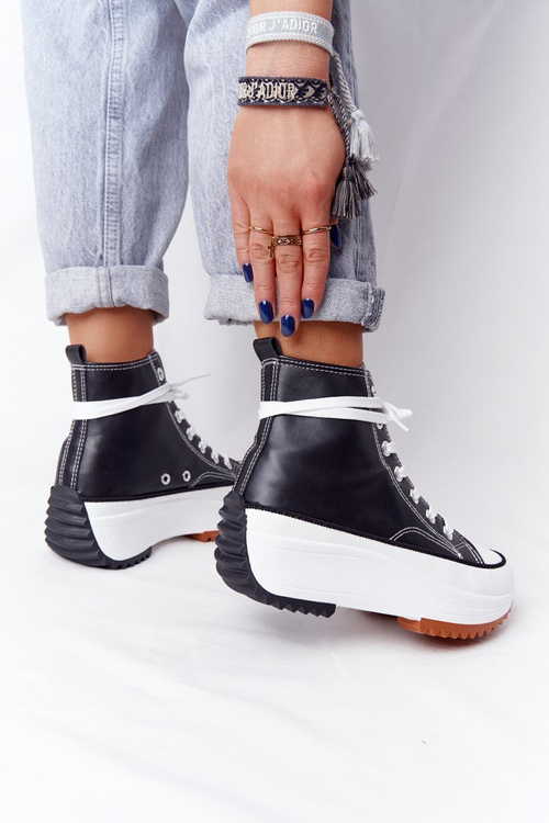 Dámské Kožené Tenisky Na Platformě Černé Coachella