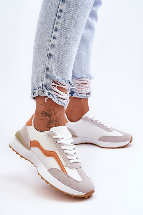 Dámské sportovní kožené Bílo-oranžové Somerio