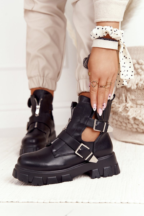 Dámské Kotníkové Boty Na Platformě Černé Cosmic Love