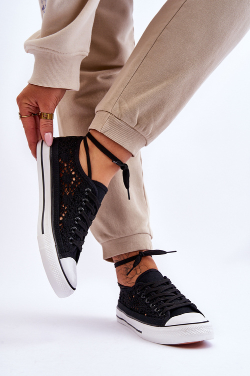 Dámske čipky Black Fiergo tenisky