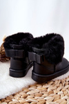 Dětské Kožené Boty S Fleecem Černé Madie