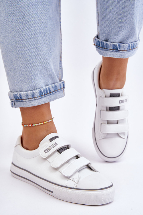 Klasické tenisky na suchý zip Big Star LL274A205 Bíle