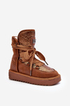 Dámske snehové topánky s viazaním D.Franklin DFSH370006 Brown