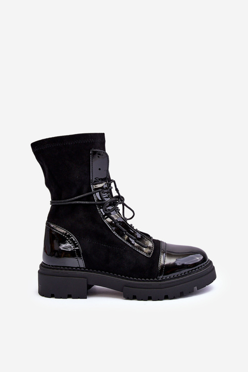 Čierne semišové topánky čierna marirla