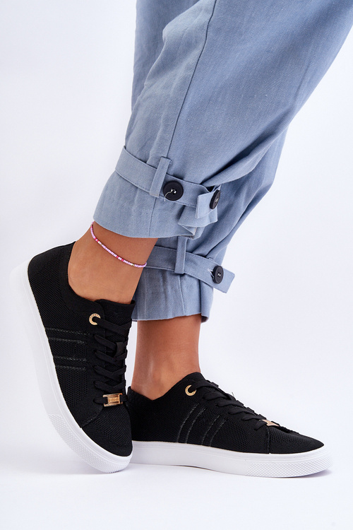 Dámske čipky -Čierne tenisky Ethna