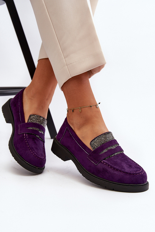 Dámské zdobené mokasíny fialové Dananei