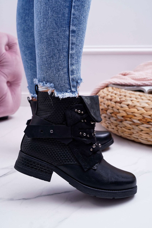 Dámské Kotníkové Boty zateplené černé Debra
