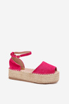 Dámské espadrilky na platformě s pletením fuchsie Selise