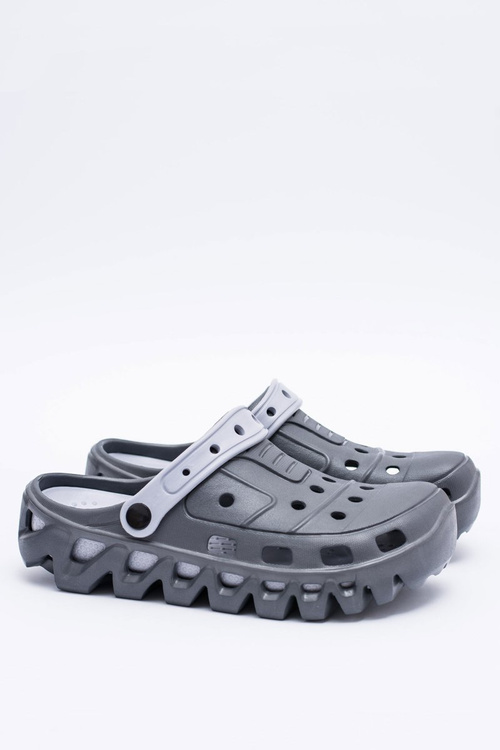 Tmavo šedá pánske svetlo Eva Kroksa papuče